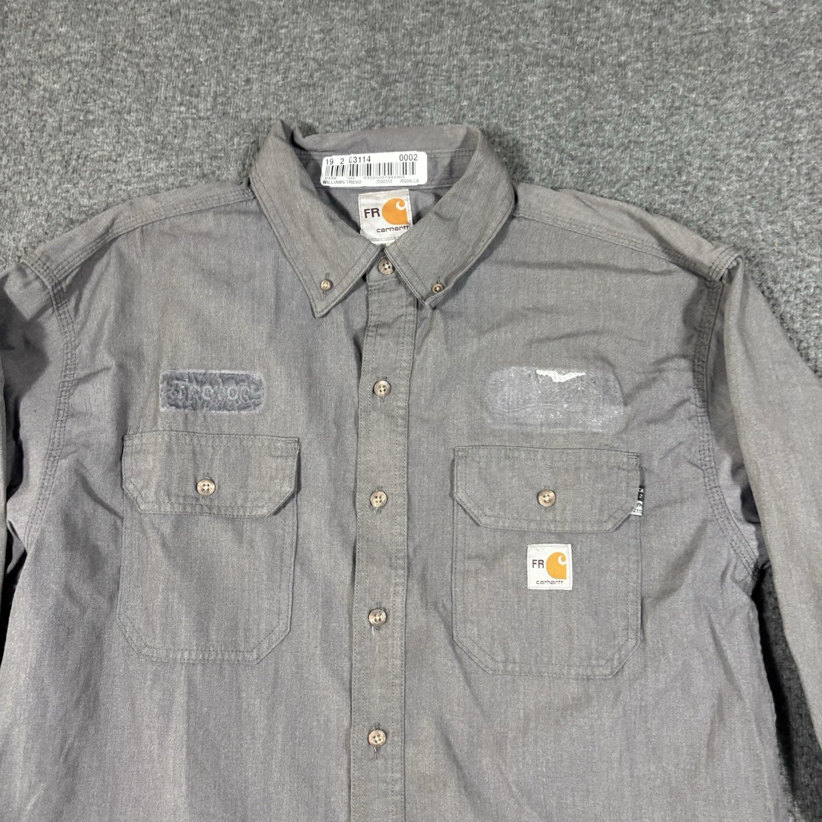 3 Carhartt FR Long Sleeve Shirt Button Up Flame Resistant Men Large Reg Work Lot