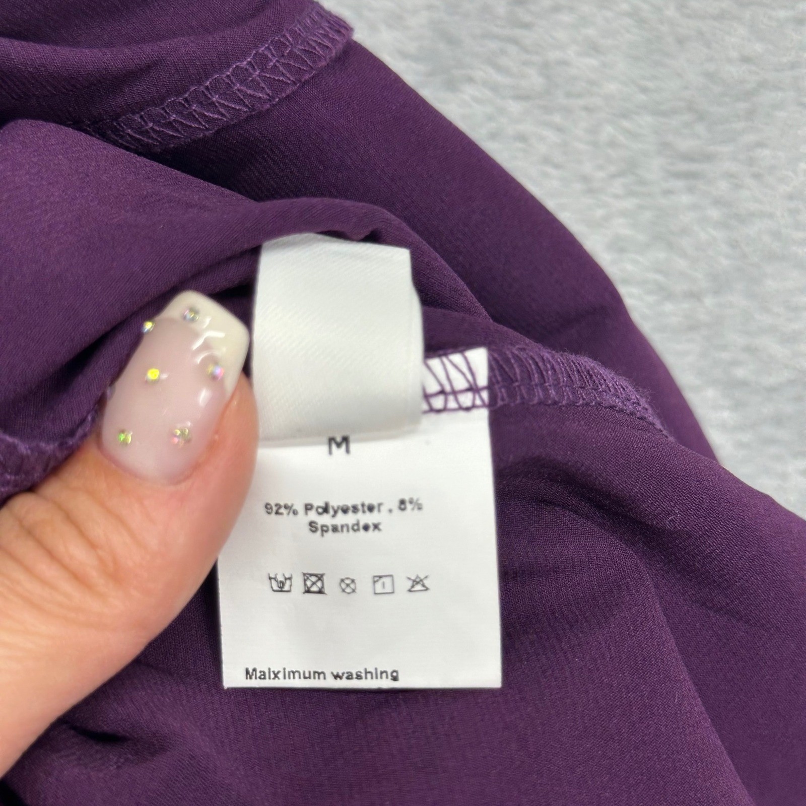 Lyaner Womens Purple Strapless Satin Cowl Back Mini Dress Size Medium