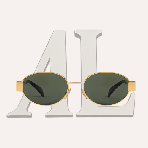 Celine – Triomphe Oval Metal Sunglasses