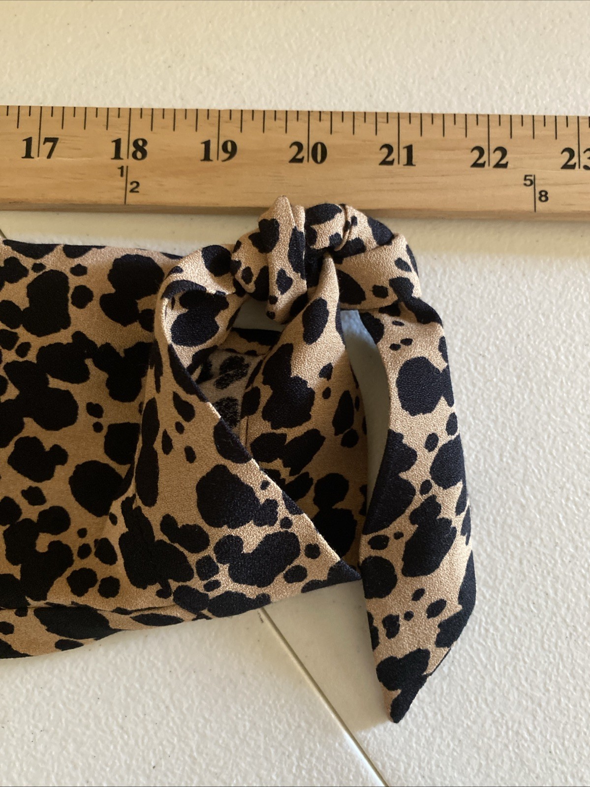 Reformation Port Black & Tan Leopard Print A-Line Tie Sleeve Midi Dress Size 8