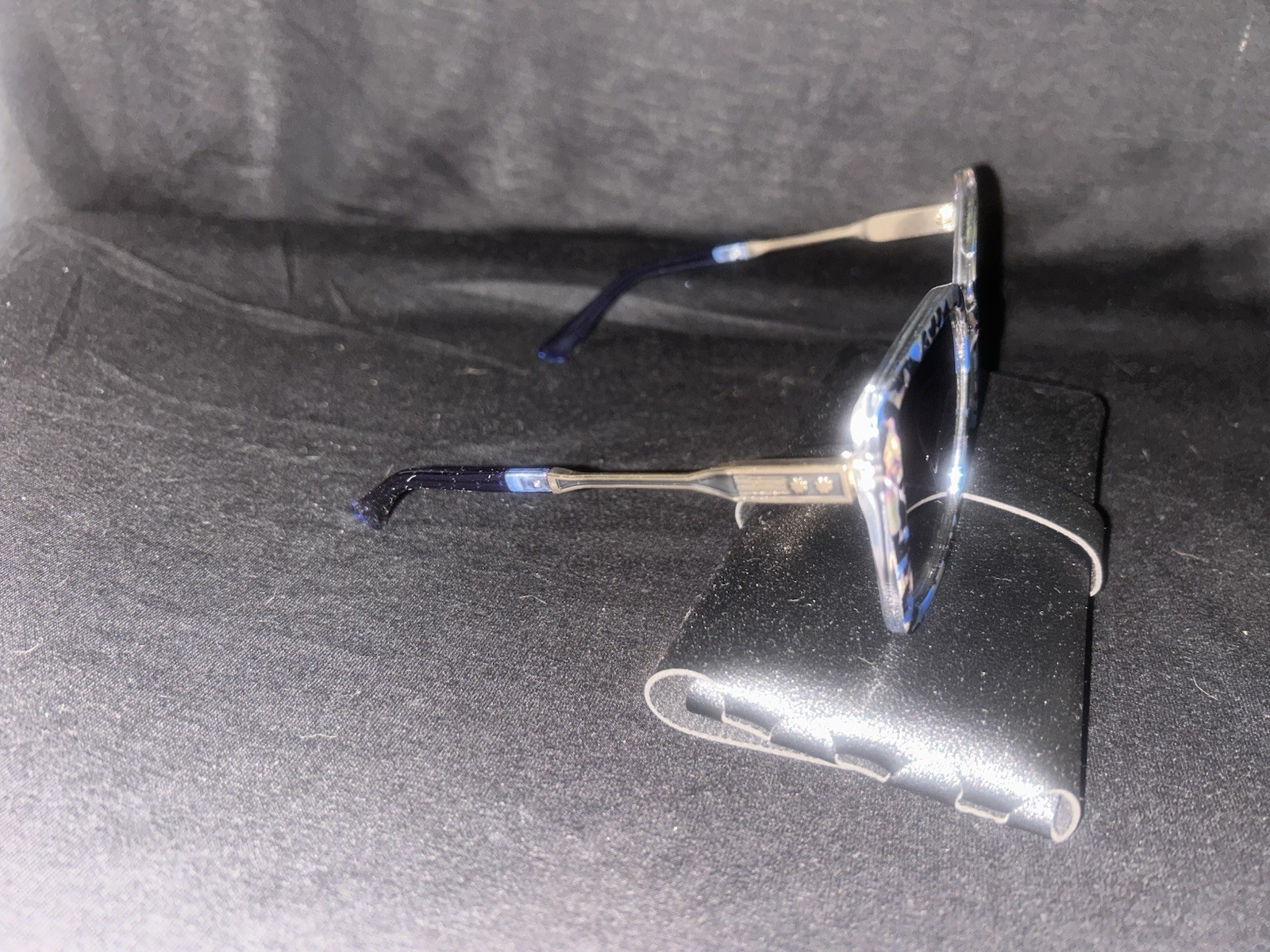 Women’s Oversized Square Sunglasses Blue Tortoise Shell Frame Purple Gradient