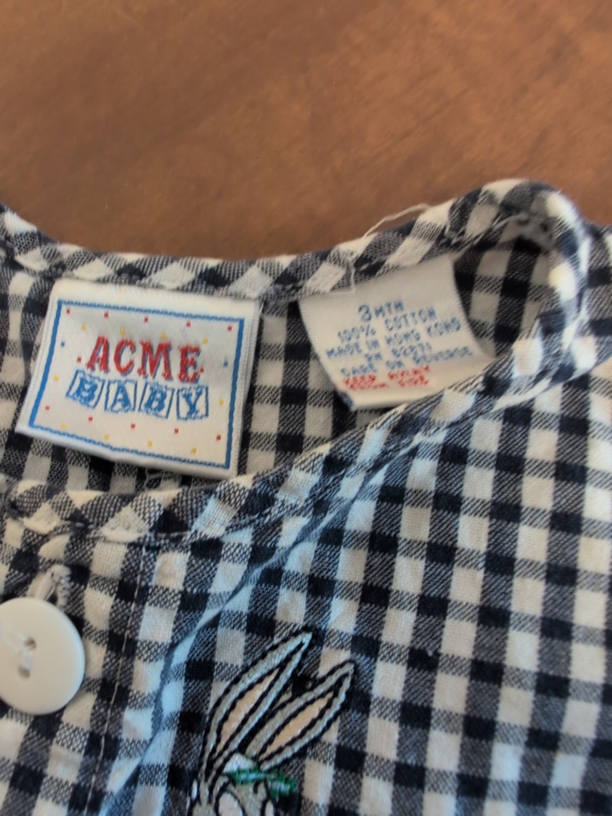 Vintage Acme Baby Cotton Summer Romper Size 3 mth Looney Tunes Warner Bros.