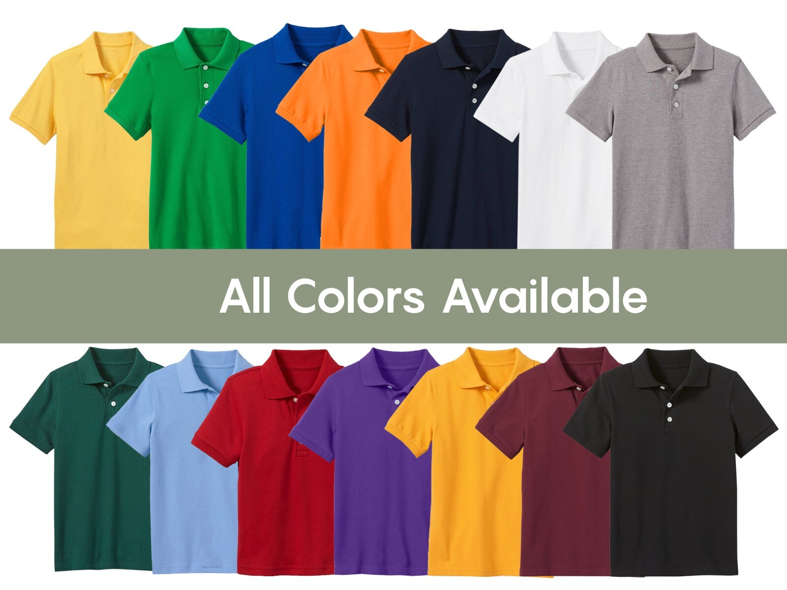 3 Pack School Uniform Polo for Boys Choose Shirts Color – Sizes 4-20 Many Colors