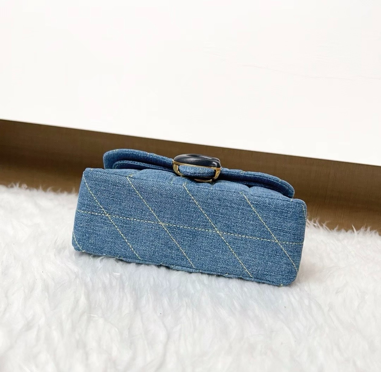 COACH CR704 Tabby 26 Quilted Denim Shoulder Bag Indigo Blue Crossbody Outlet NEW