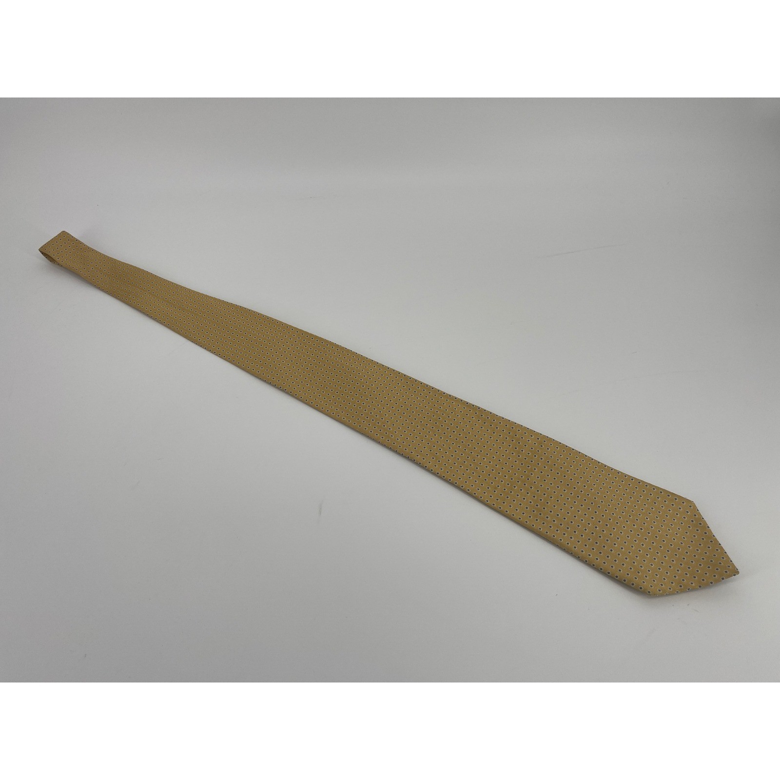 Tommy Hilfiger Necktie OS Gold Excellent Silk Polka Dot Classic Professional