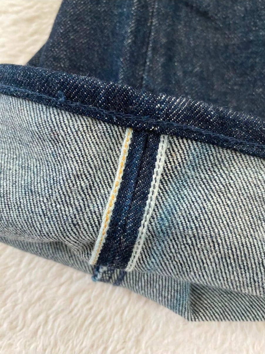 EVISU Lot 2000T Jeans Tiger Preshrunk Made in Japan W40 Indigo Stitch Denim