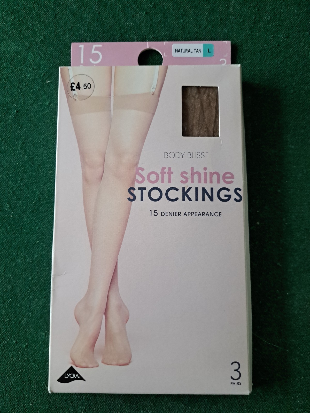 BHS. Body Bliss Soft Shine Stockings. 3 Pairs Natural Tan. Large.
