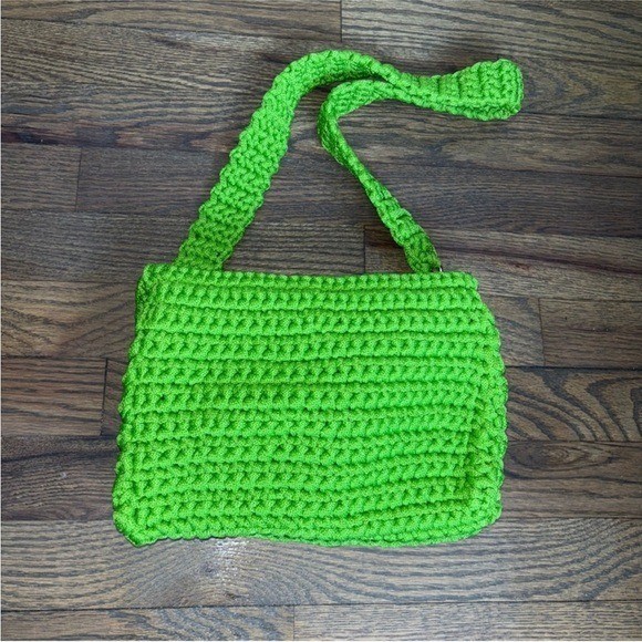 Shoulder Bag Women’s Handmade Crochet with Woven Texture