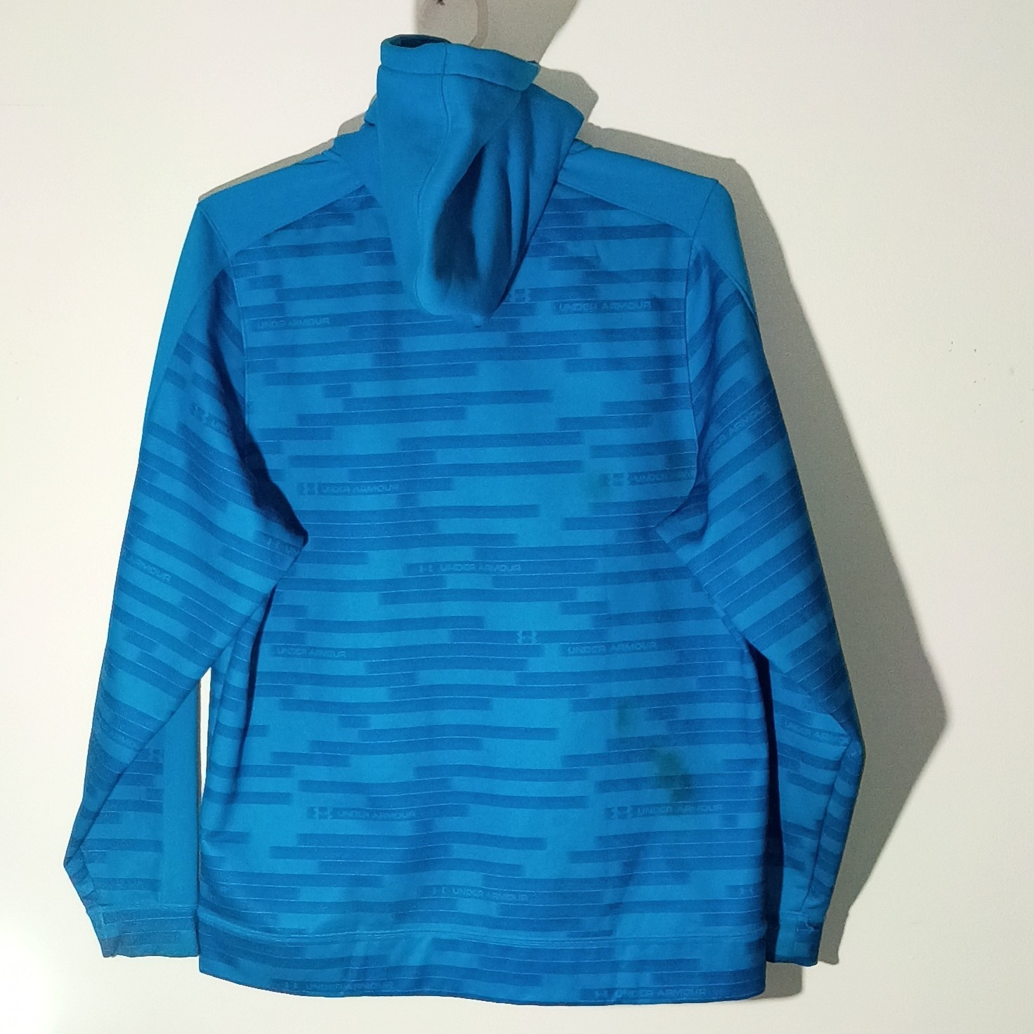 UNDER ARMOUR MENS LOOSE FIT BLUE STRIPE FULL ZIP HOODED JACKET SIZE LARGE