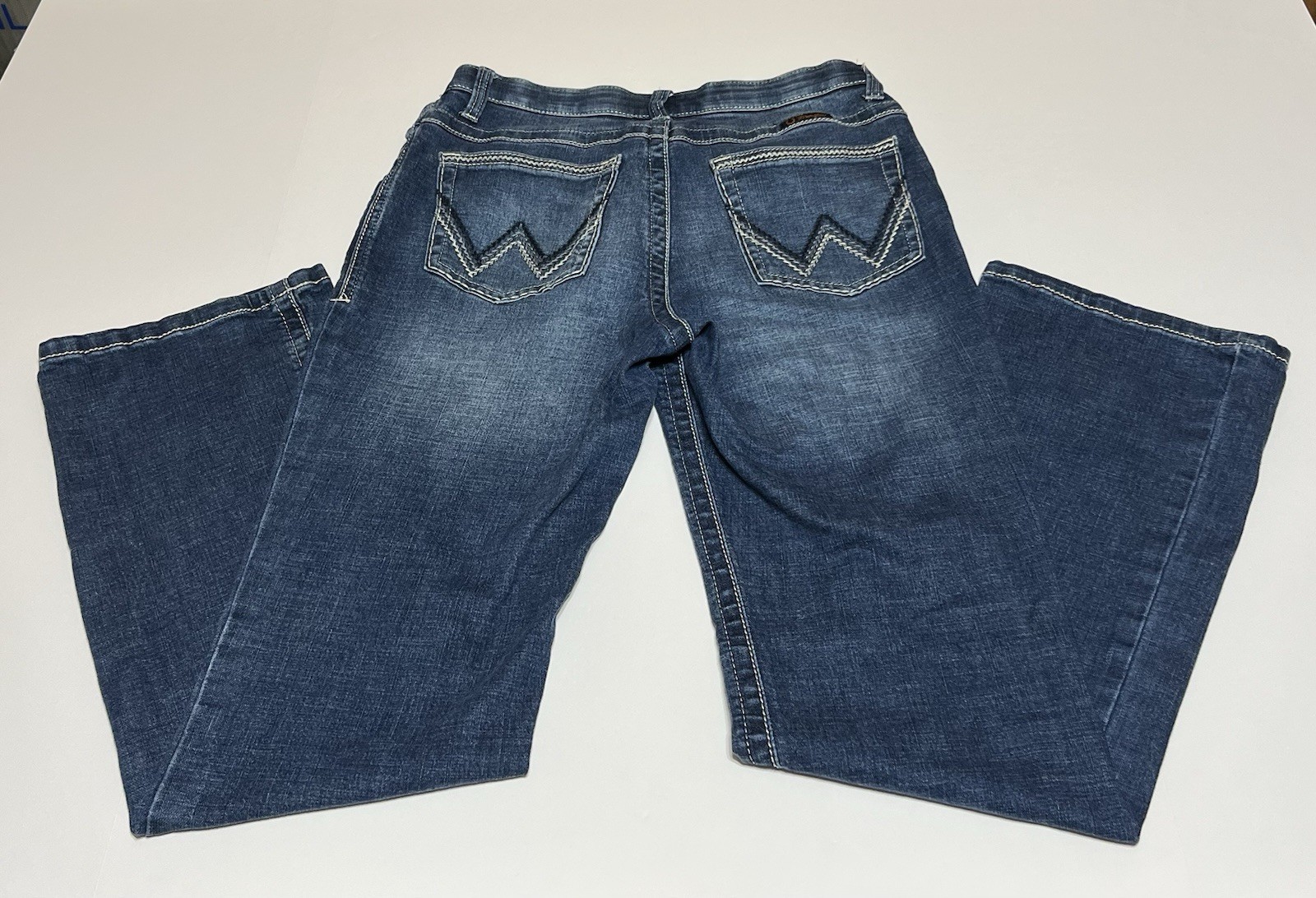 Wrangler Willow Ultimate Riding Jeans Boot Cut Women 13×34 (32×33) Stretch Blue