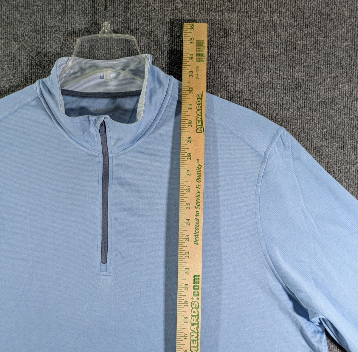 Michel Rouen Performance Pullover 1/4 Zip Golf Light Blue Mens 3XL Lightweight