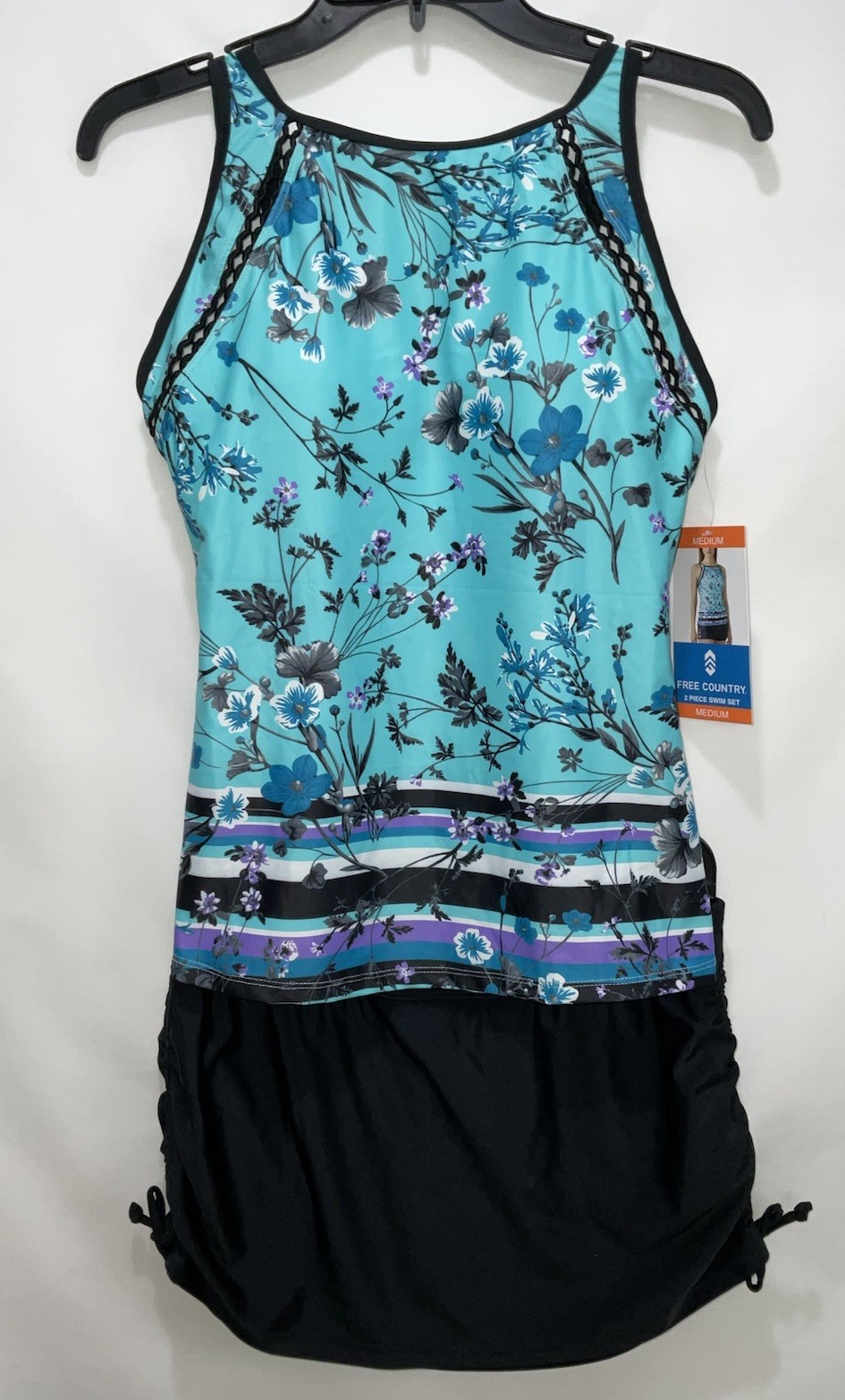 Free Country (Size Medium 8-10) 2-Piece Swim Set, Pale Aruba Tankini “New”