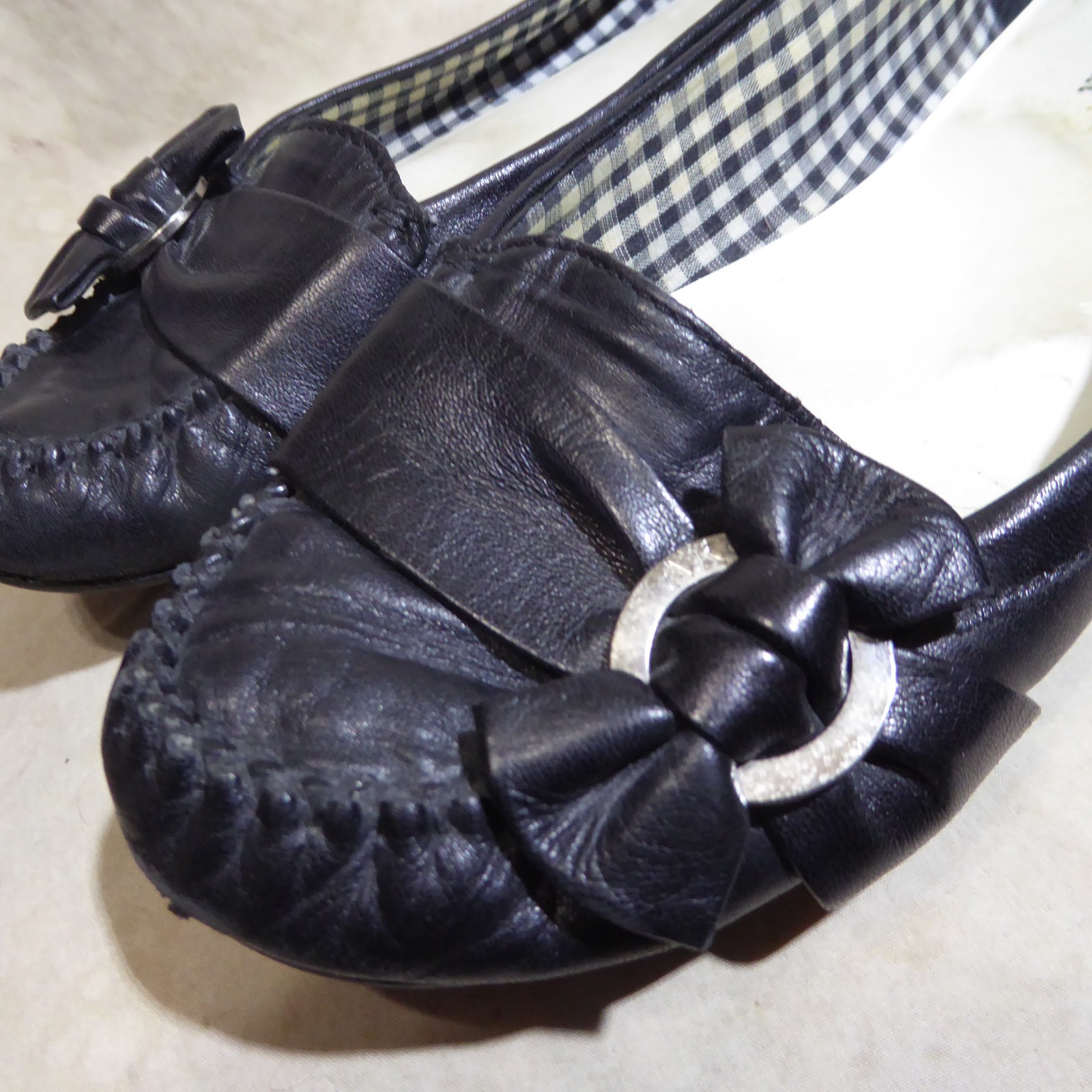 🩰 Anne Klein iFlex Kismet Slip-On Loafers sz 8.5 M Black Leather; Strap Detail