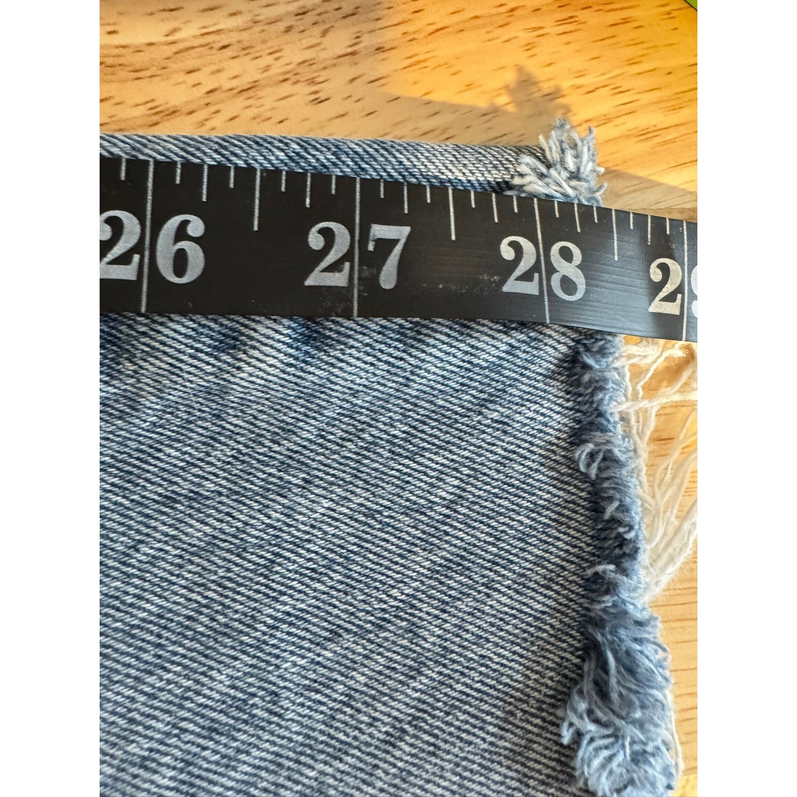 We The Free Women’s 30 Button Fly Jeans Distressed Frayed Hem Denim Light Wash