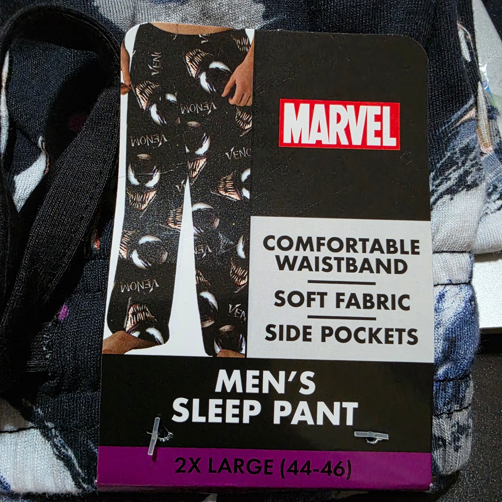 Marvel Venom Graphic Sleep Pant Men’s Size 2XL (44-46) Elasticized Waist Black