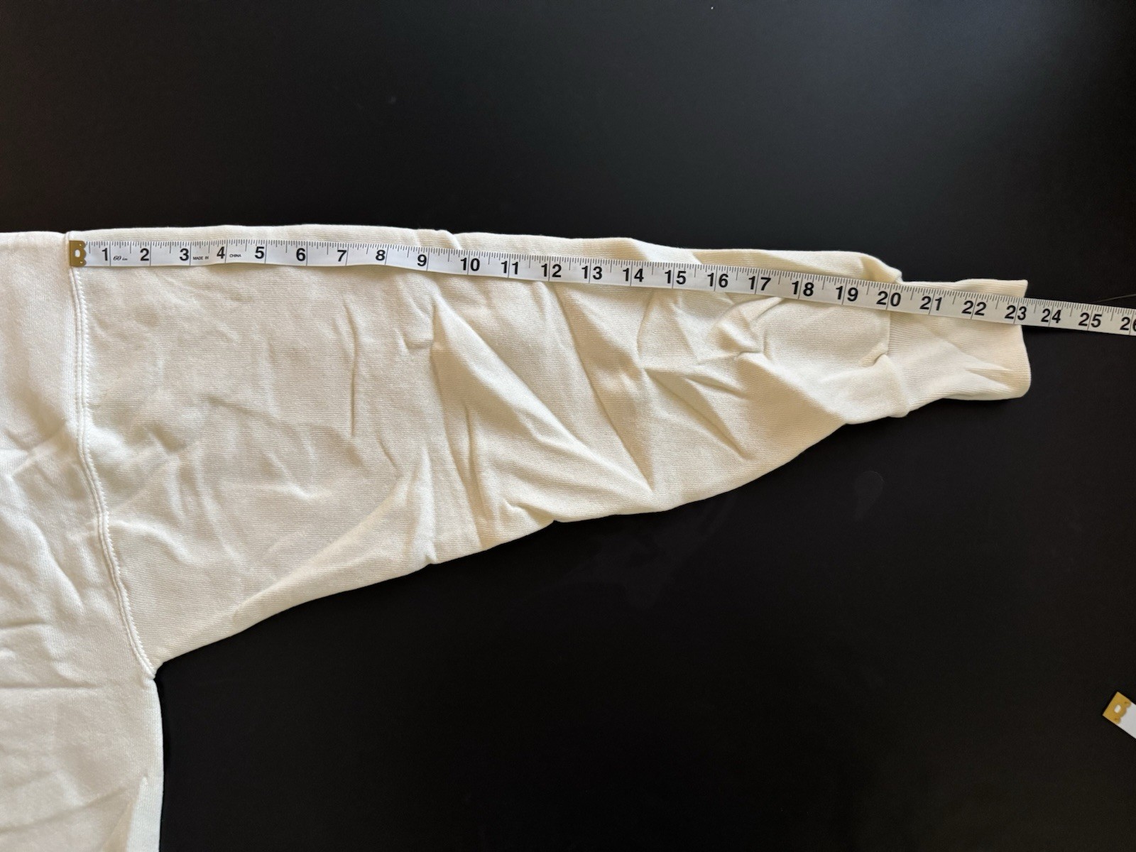 Vintage NOS 90’s Large Ivory Fruit Of the Loom Blank Set In Sleeve Sweatshirt