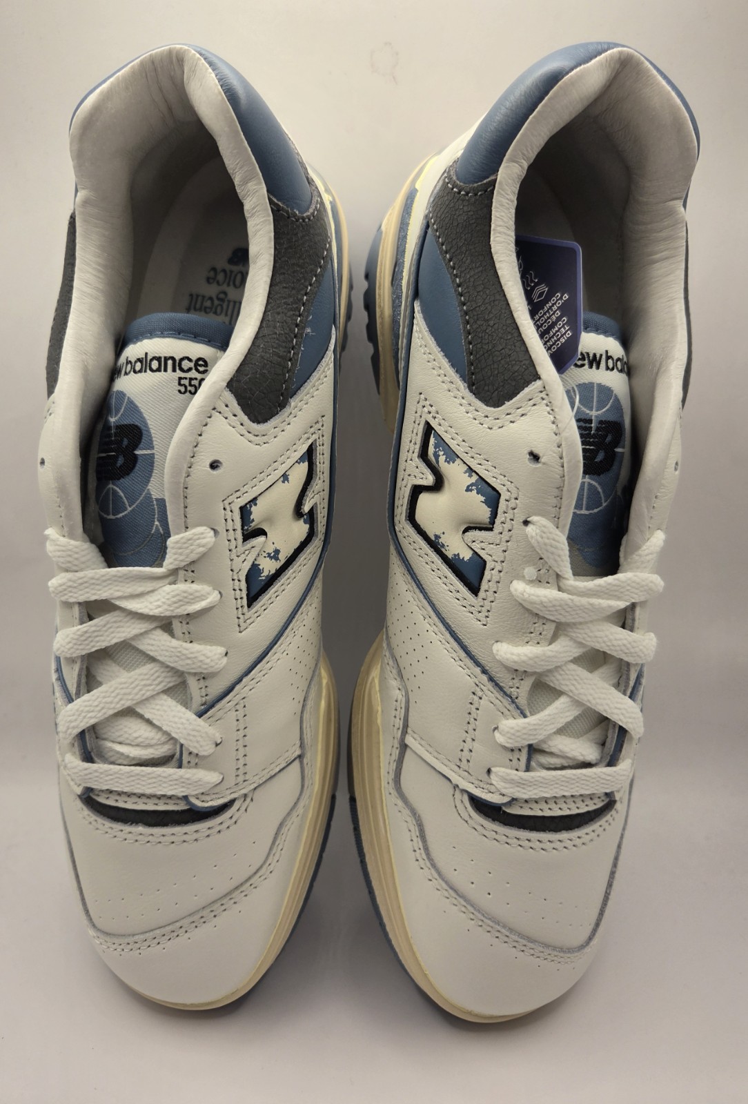 New Balance White Blue Grey BB550VTE Men Size 9 10.5 11.5 NEW