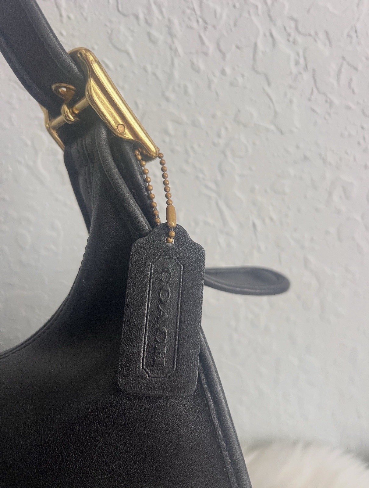 Vintage Coach 9718 Legacy Crescent Flap Hobo/Shoulder Bag Black