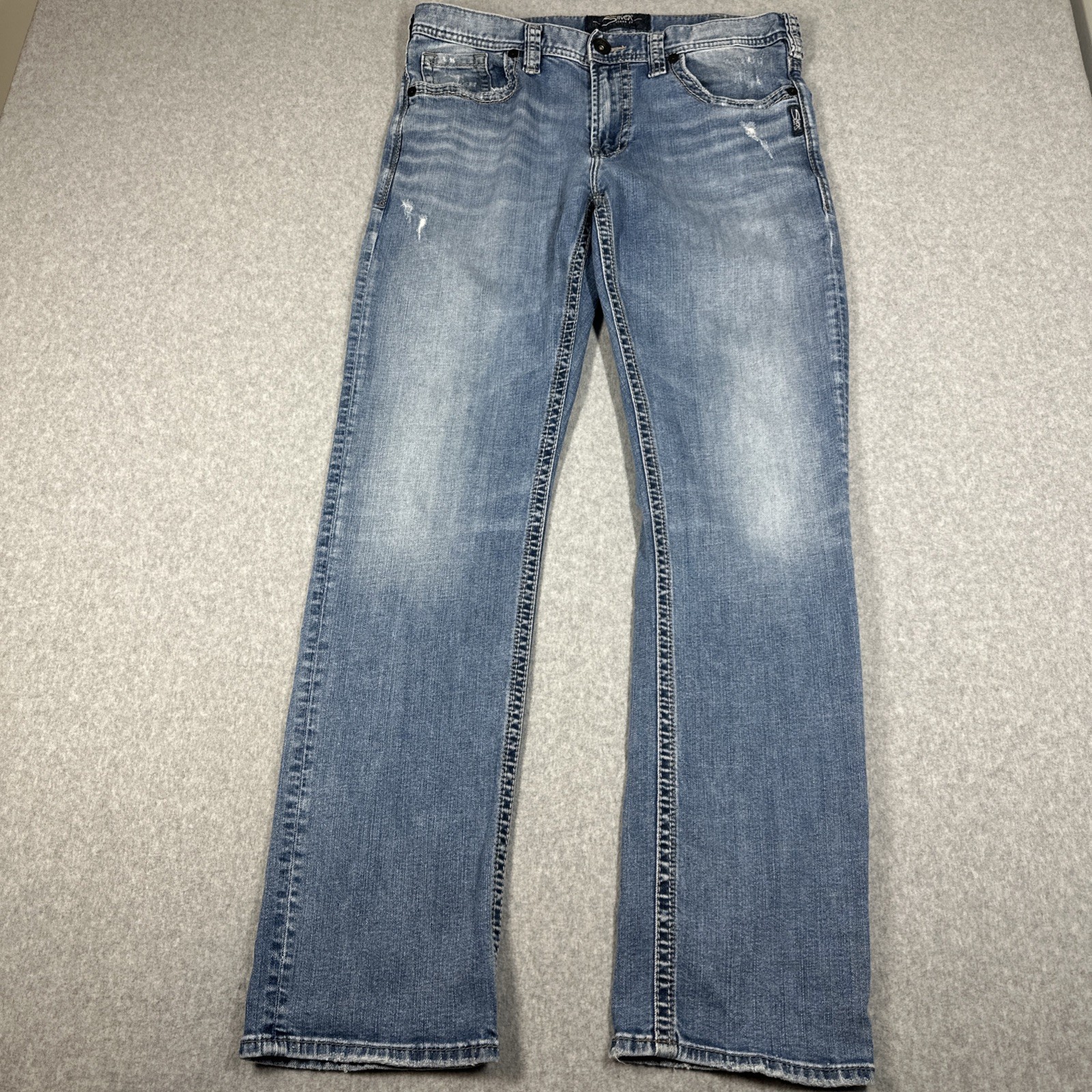 Silver Jeans Co. Grayson Heritage Straight Leg Denim Jeans 34×34(34×33) Fade