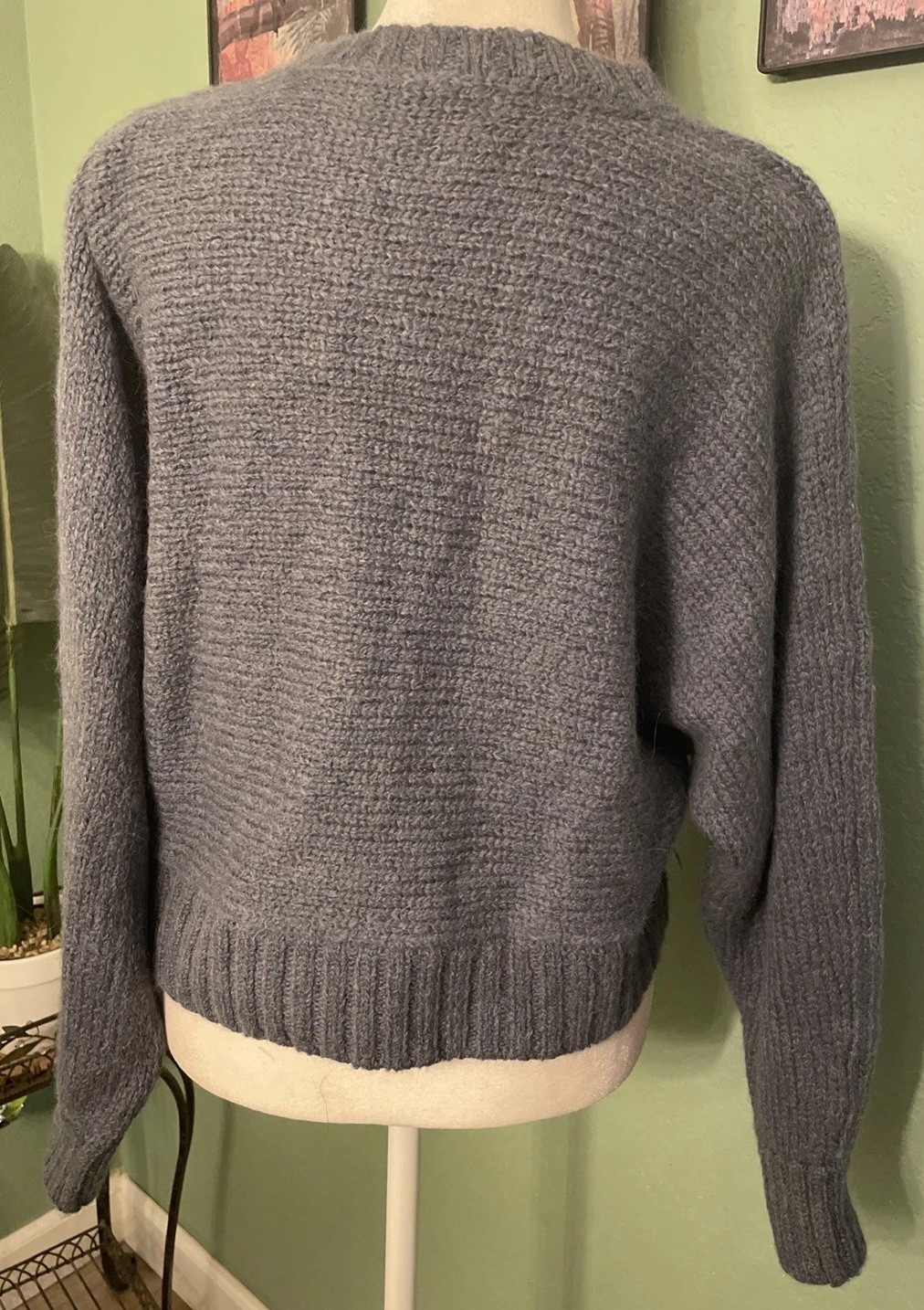 The Group Babaton Day Off Sweater Oversized Crewneck 100% Alpaca Blue XXS NWT