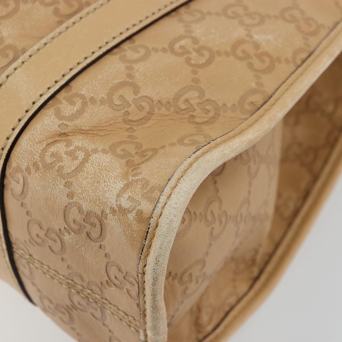 GUCCI GG Canvas Guccissima Jackie Bag Leather Gold Beige 203494 Auth ep14099