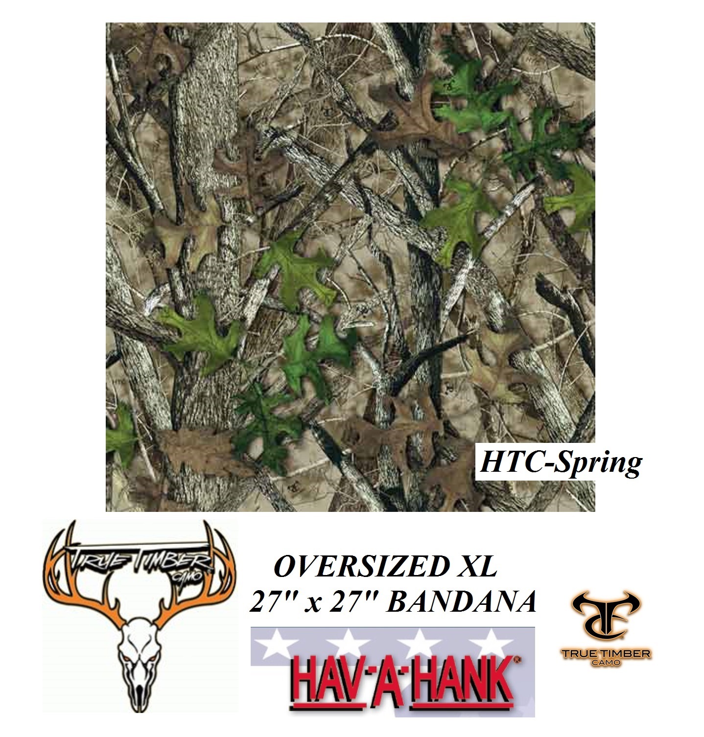 True Timber CAMO XL BIG OVERSIZED Hardwood Tree Leaf BANDANA Head Scarf Mask