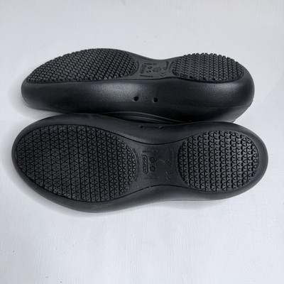 Crocs At Work Ballet Flat Non Slip Women’s Size 10 Black Iconic Comfort Slip On