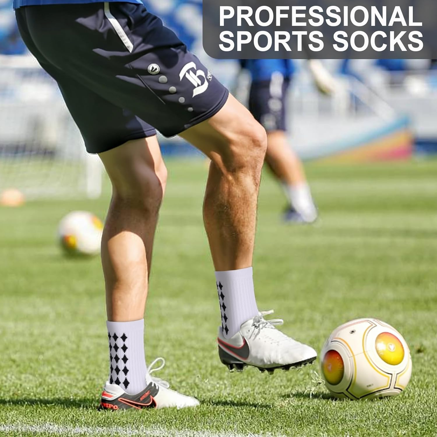 3/6 Pairs Grip Soccer Socks Men Women Non-Slip Sports Socks for Basketball Footb