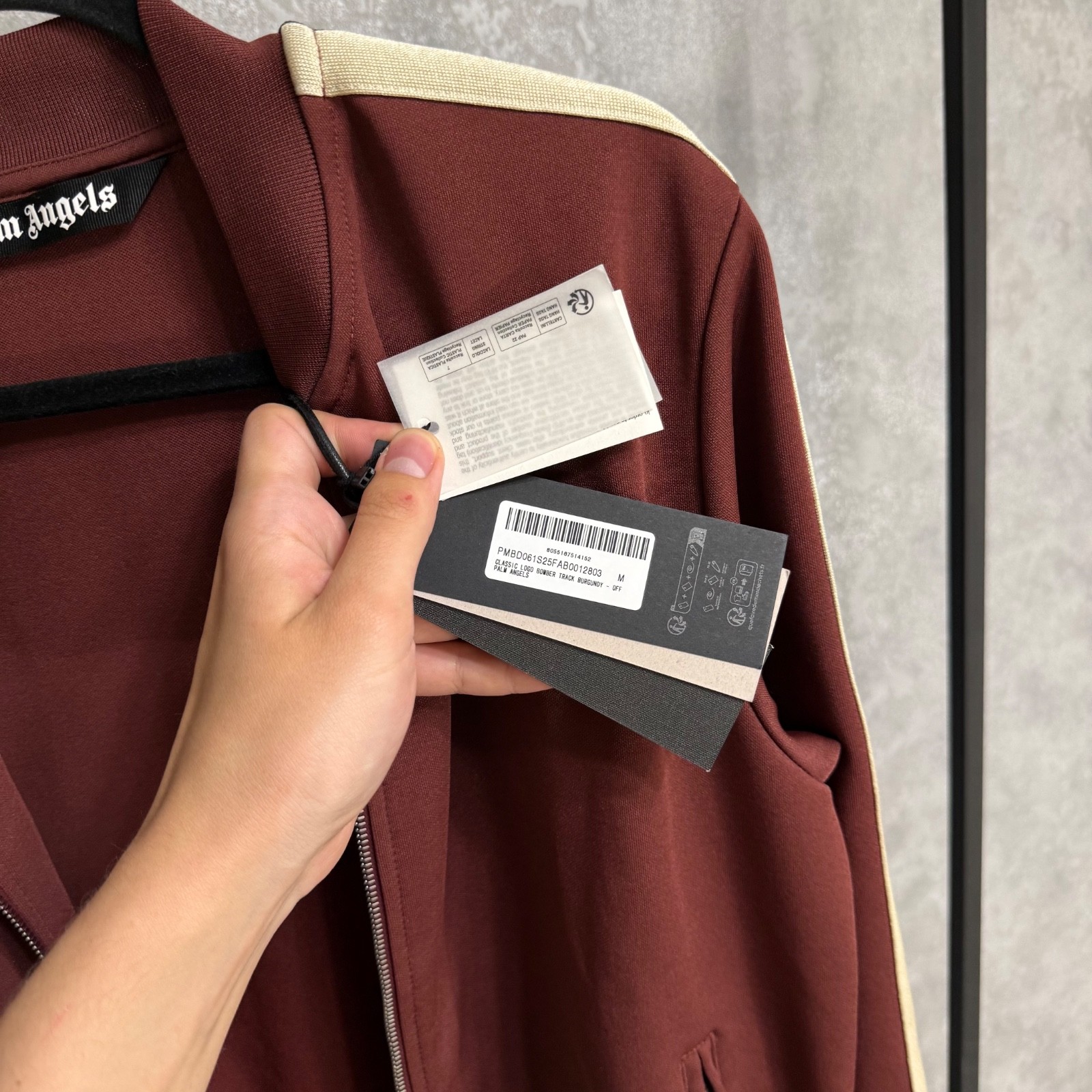 Size M – Palm Angels Embroidered Logo Burgundy Track Zip Brand New With Tags!