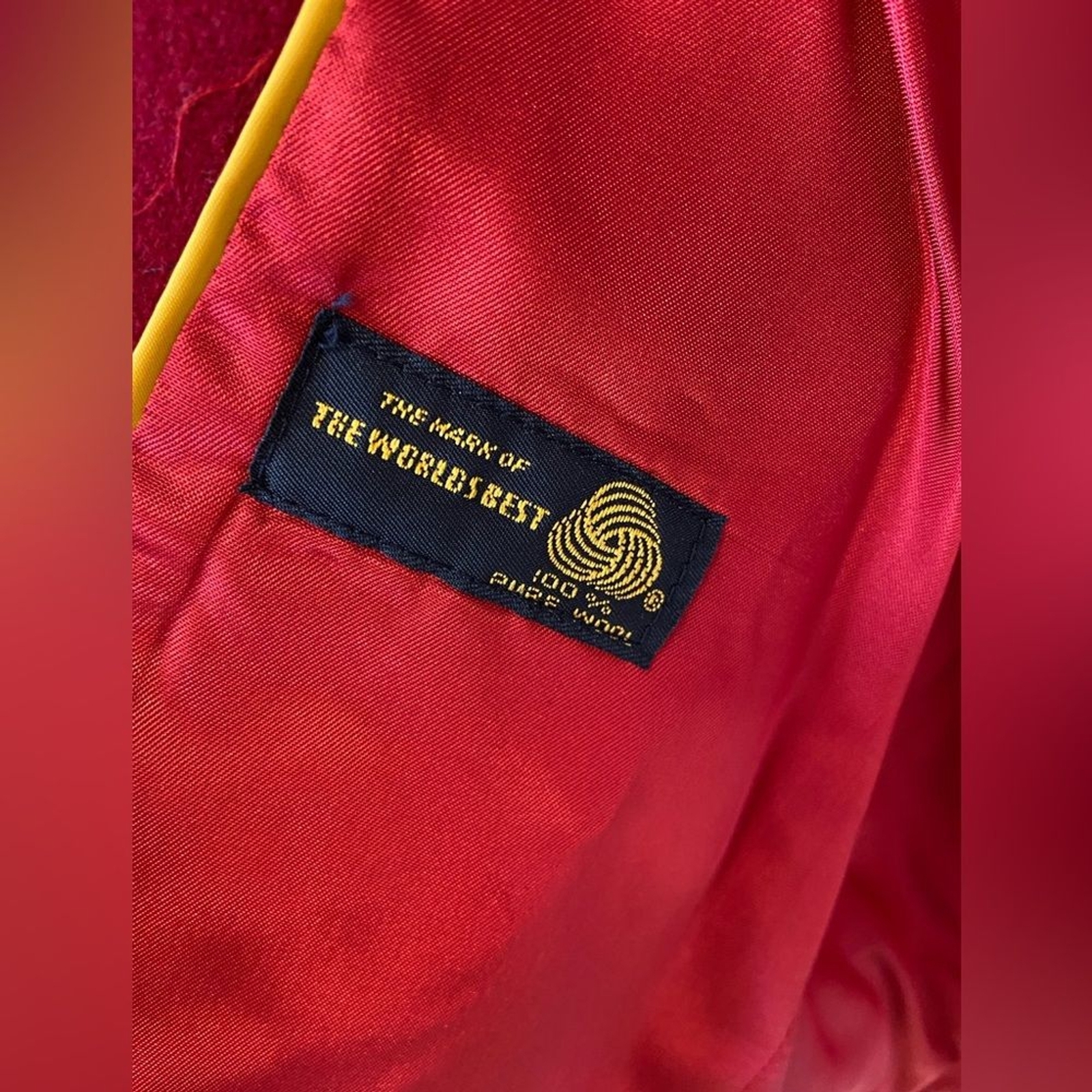 Vintage Robt Foxwood Red 100% Pure Wool Lined Jacket Blazer Size 14/16