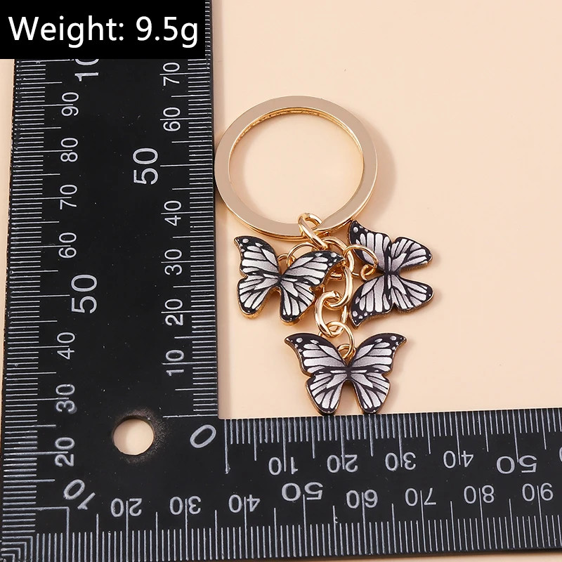 Cute Colorful Butterfly Keychains Enamel Animal Keyrings Souvenir Gift for Women