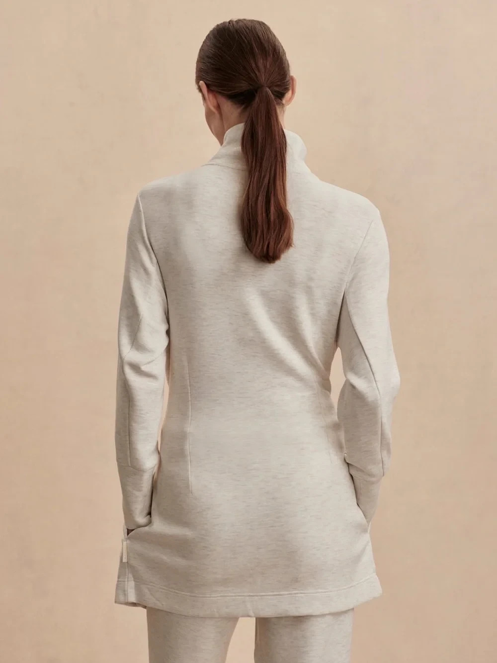 Anthropologie Varley Anset Jacket Ivory Sweatshirt Belted Size L NWT Large