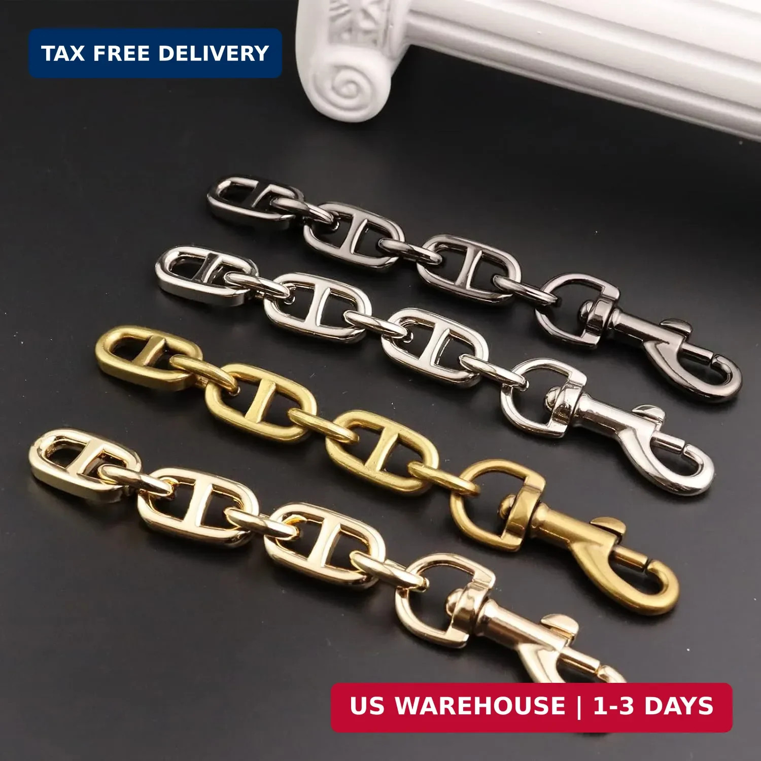 Purse Strap Extender 2Pcs 4.7 Inch Bag Extender Chain for Shoulder Bag Metal Cha