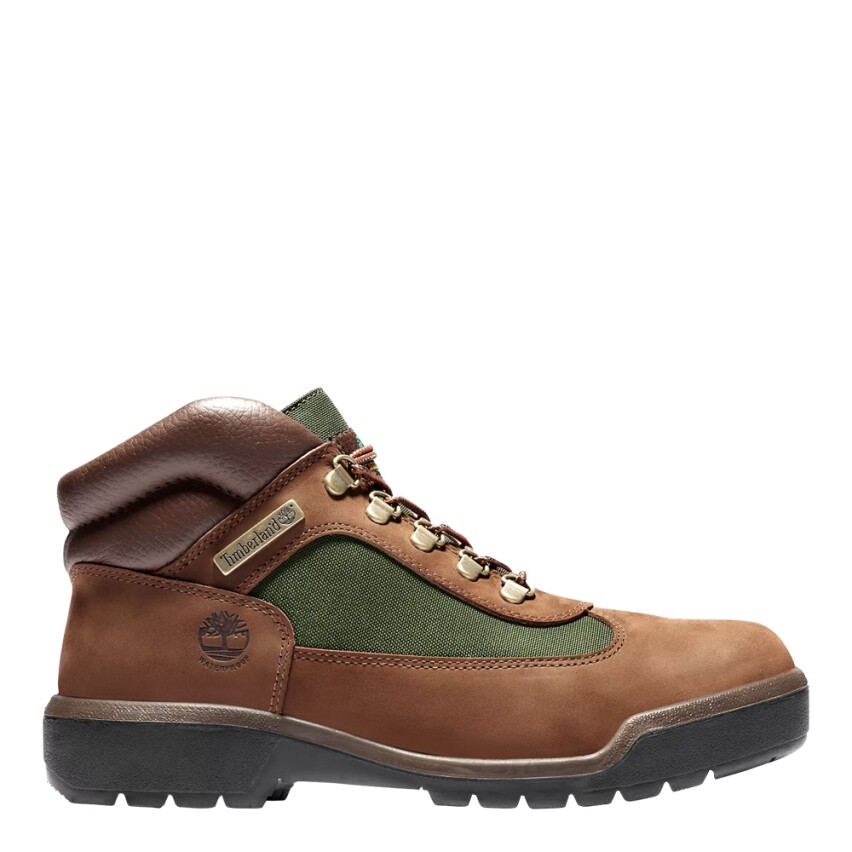 TIMBERLAND MEN’S WATERPROOF FIELD BOOT BROWN OLIVE BEEF BROCCOLI NUBUCK LOW