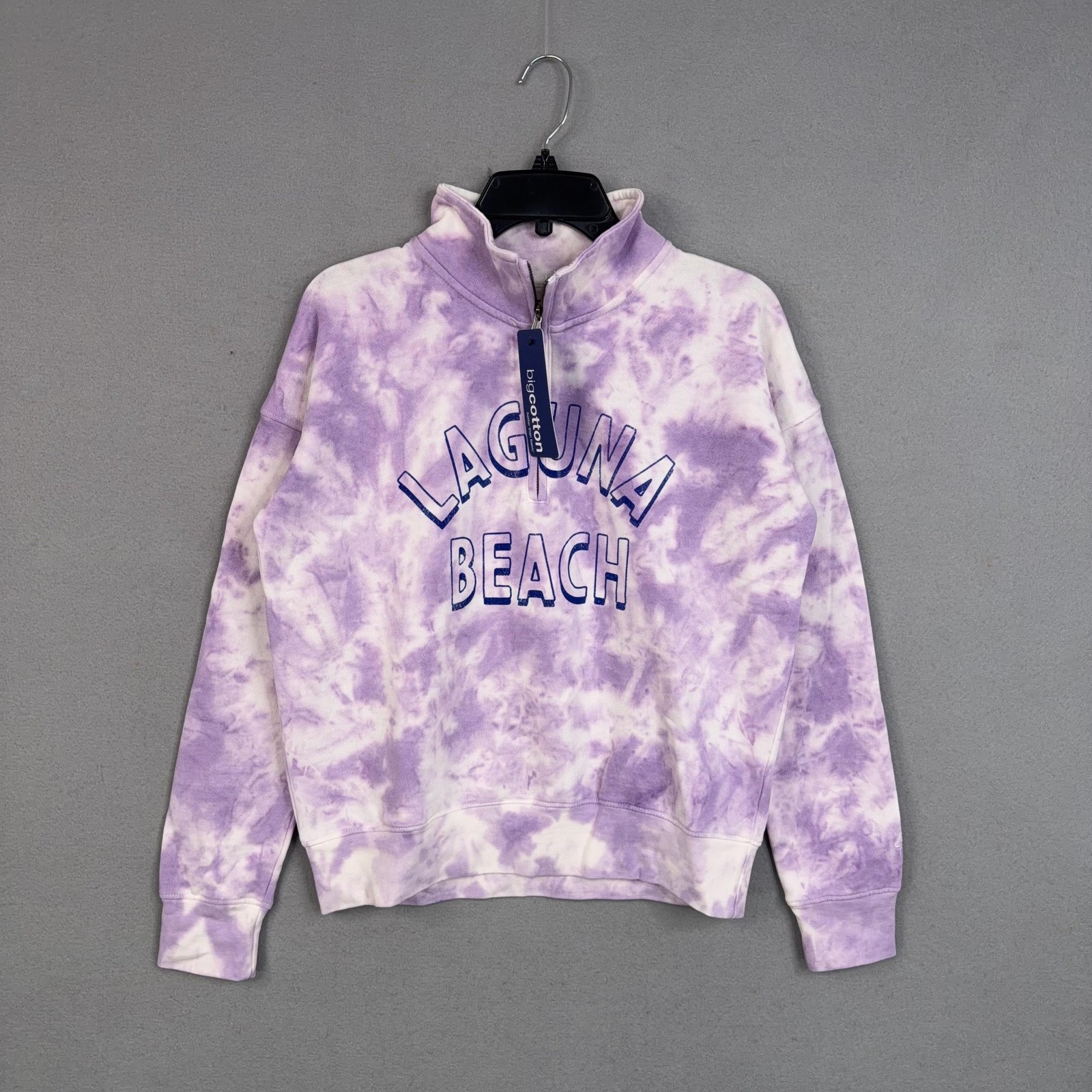 Laguna Beach Sweatshirt Womens Small Purple Tie Dye 1/4 Zip California Cali NWT