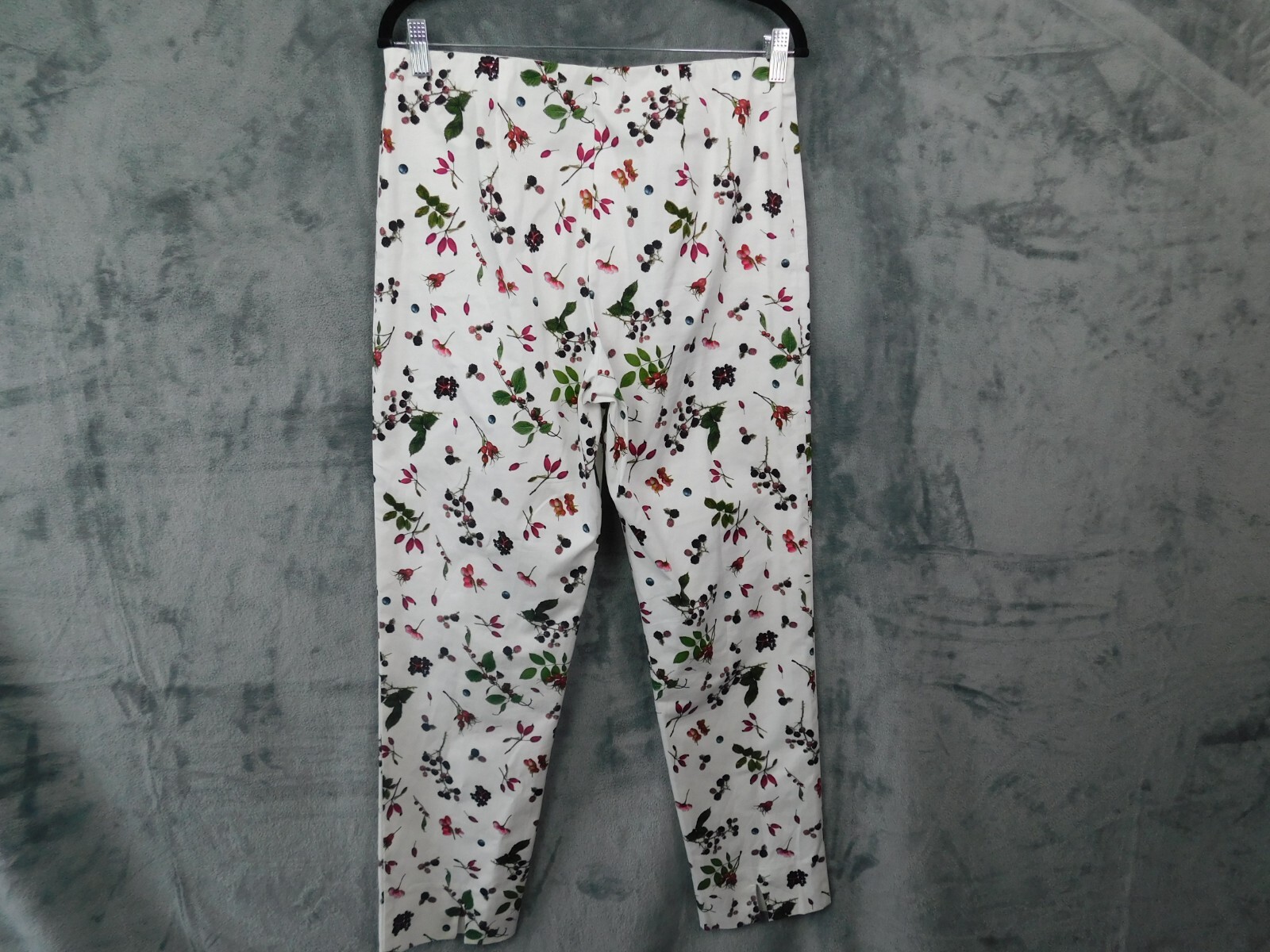 Sara Campbell Pants Womens Medium Crop Trousers Berry Sheri White Burgundy Capri