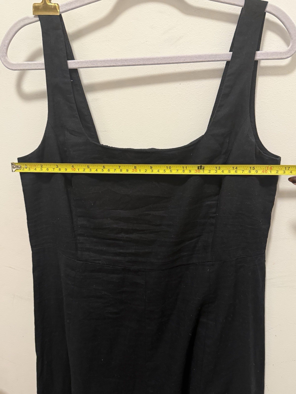 GAP Women’s Size M Black Solid Square Neck Sleeveless Shift Midi Dress