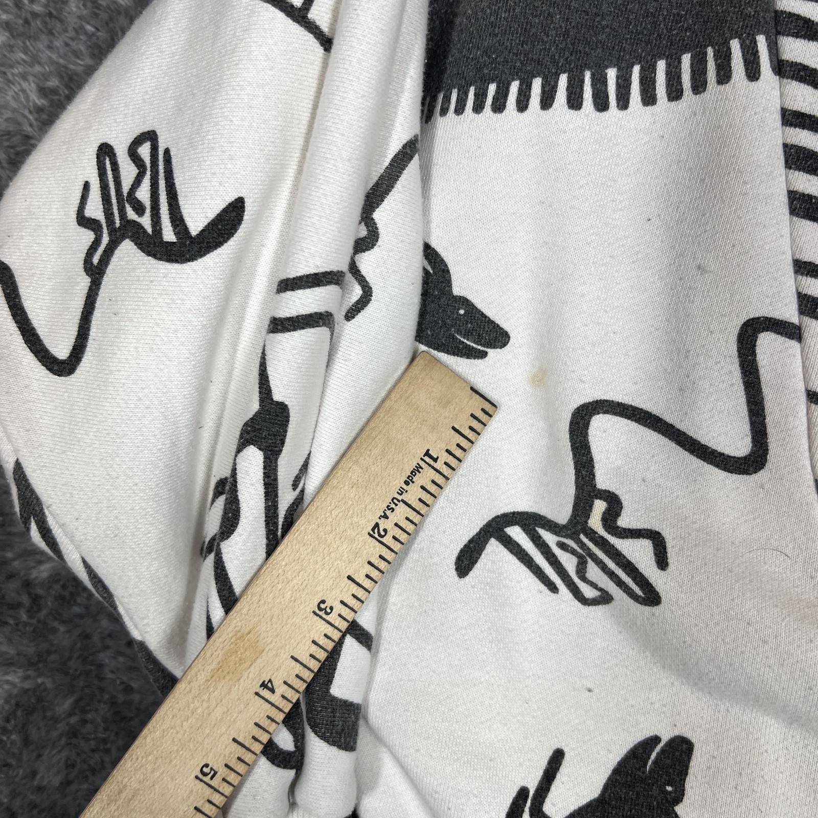 Organically Grown Sweatshirt Womens Small White Cowl Neck Pullover Striped Print
