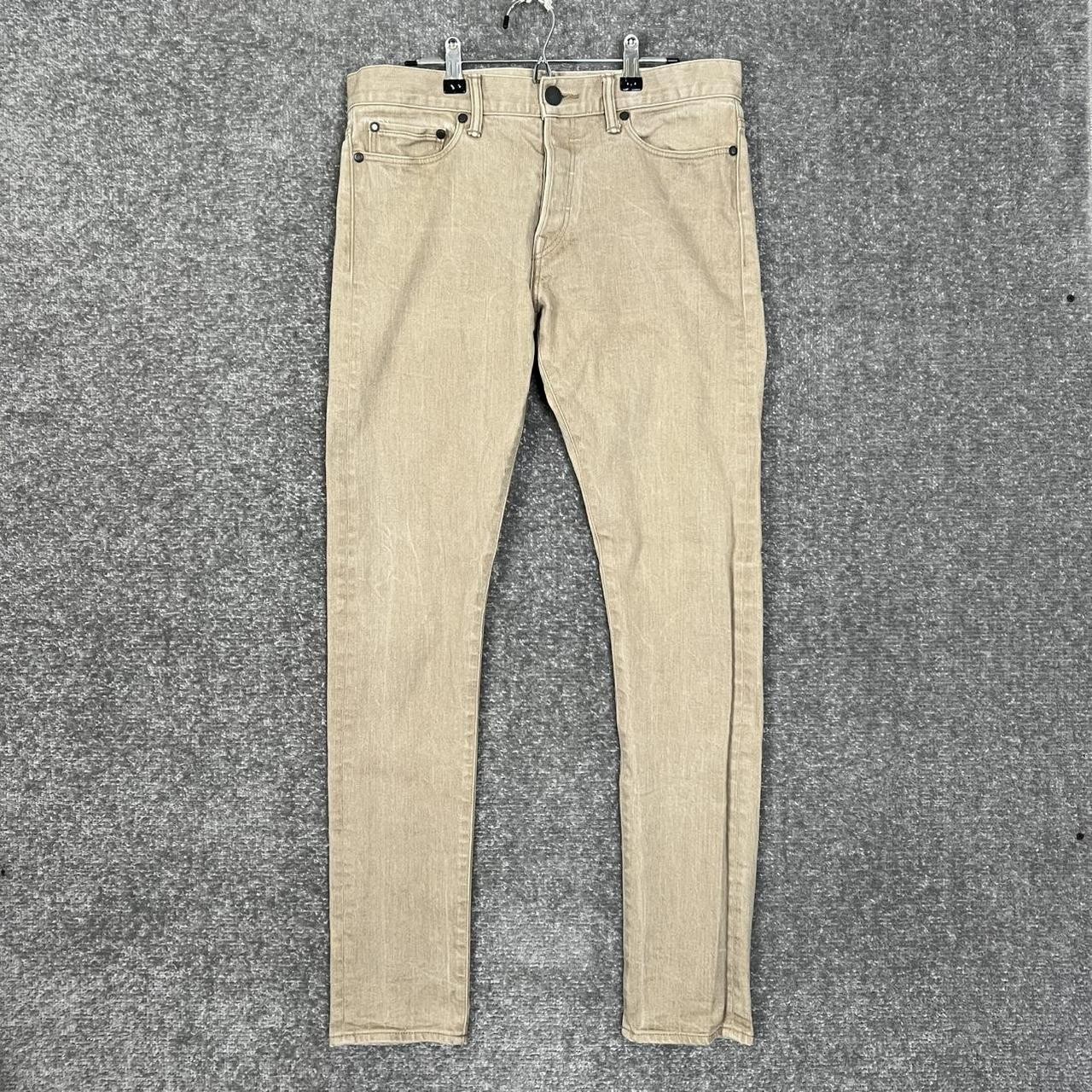 John Elliot Made In Japan Men’S Beige Slim Fit Jeans Size 31 Fits 33X32