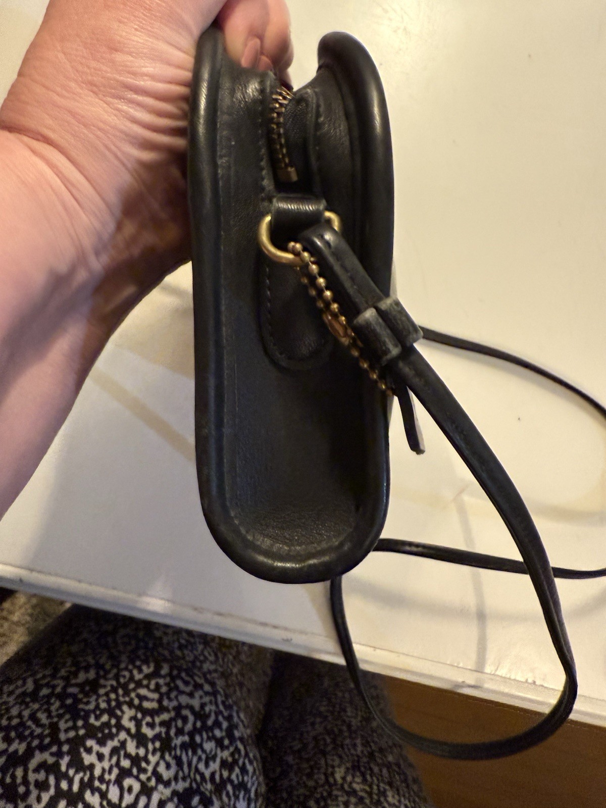 COACH Vintage Mini Abbie Black Leather Crossbody #9017 Purse Handbag Classic