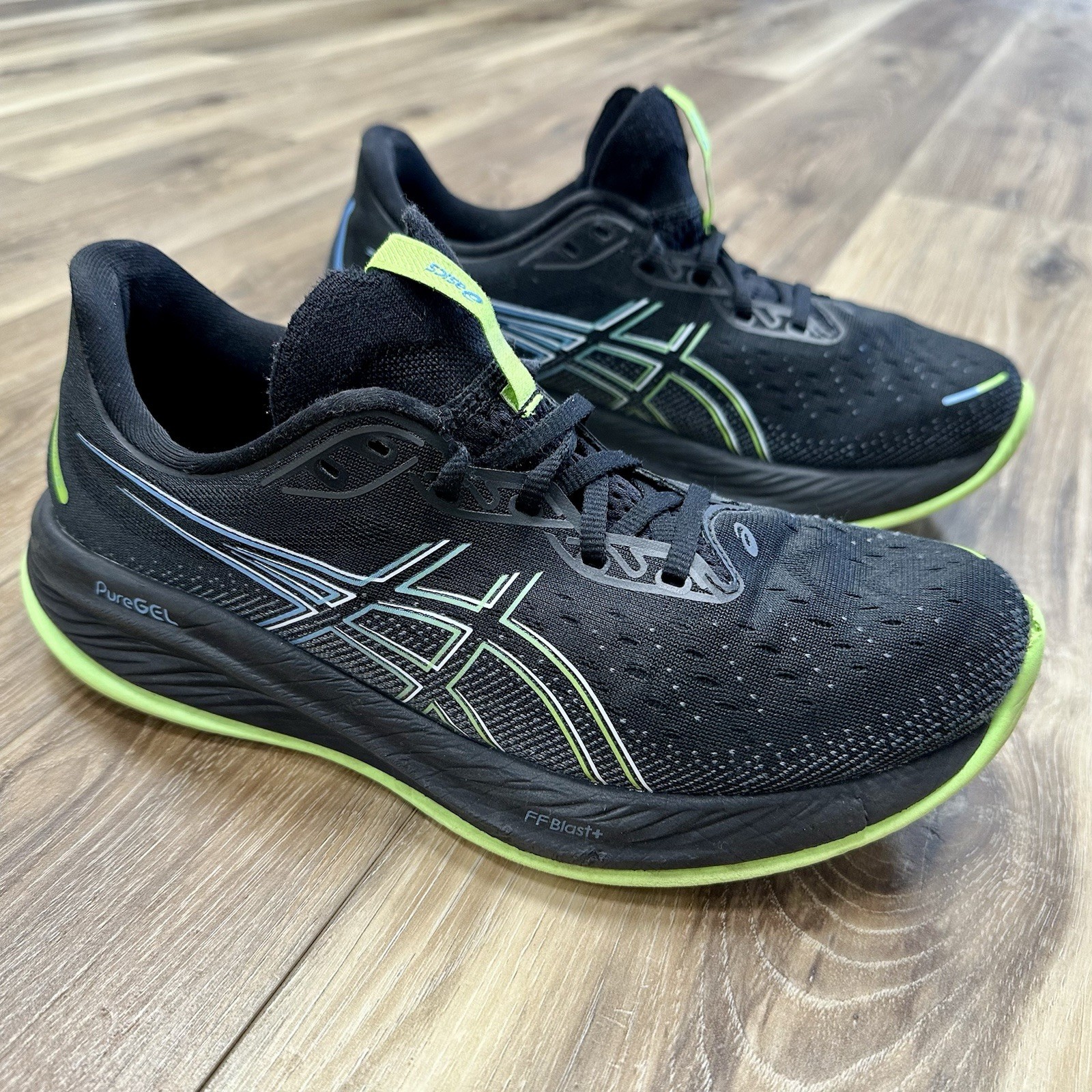 Asics Gel-Cumulus 26 Running Shoes 1011B792-001 Black Electric Lime, Size 9.5