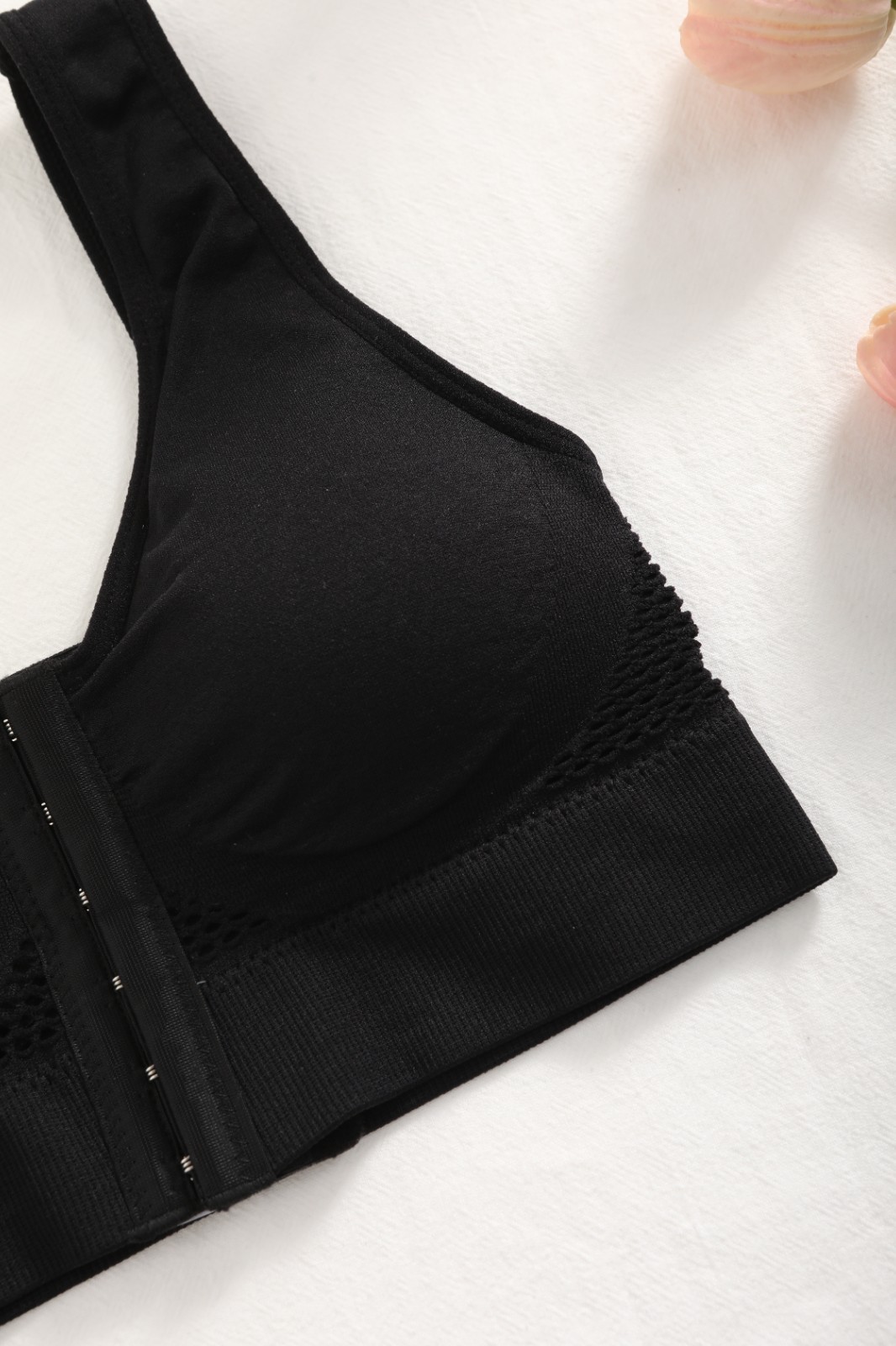 Front Closure Wireless Bra Breathable Mesh Post-Surgery Support
