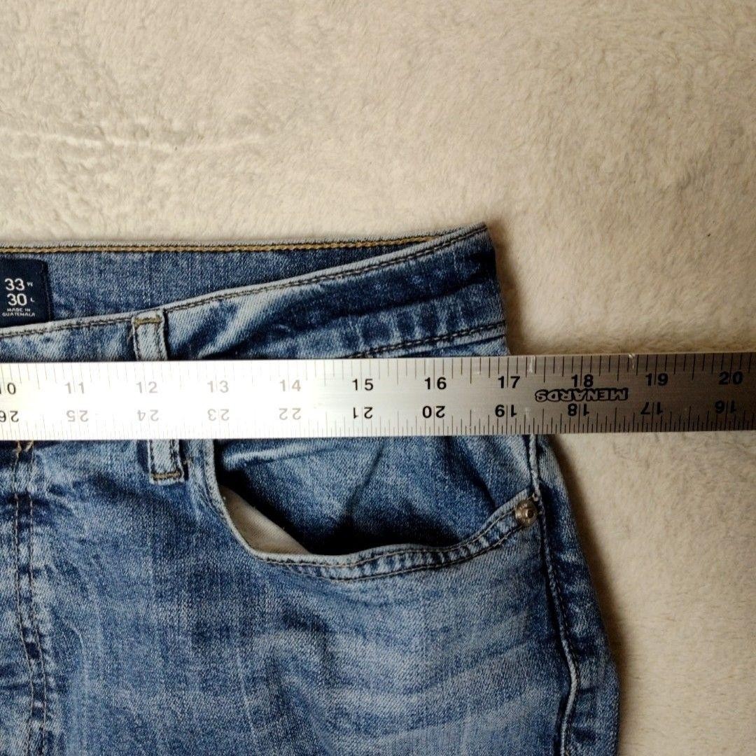 Abercrombie & Fitch Jeans Mens 33×30 Blue Athletic Straight Light Wash Stretch
