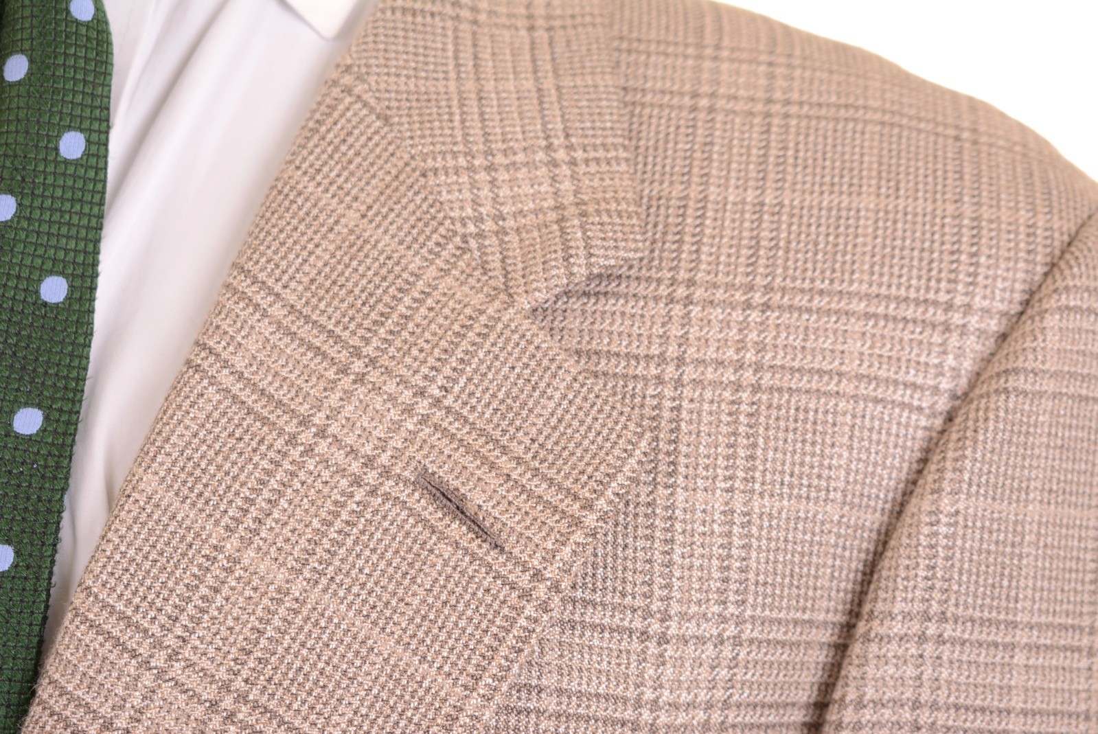 Hickey Freeman Gray Beige Brown SILK WOOL Check Sport Coat Jacket Blazer 44 L