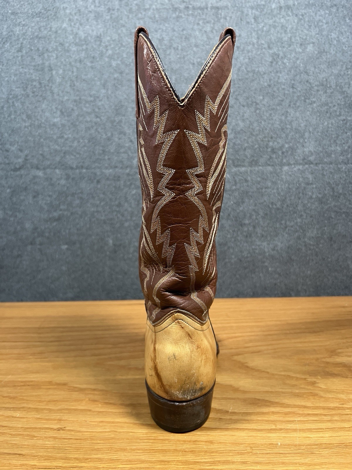 J Chisholm Boots Men’s Handcrafted Western Leather Size 9D Tan