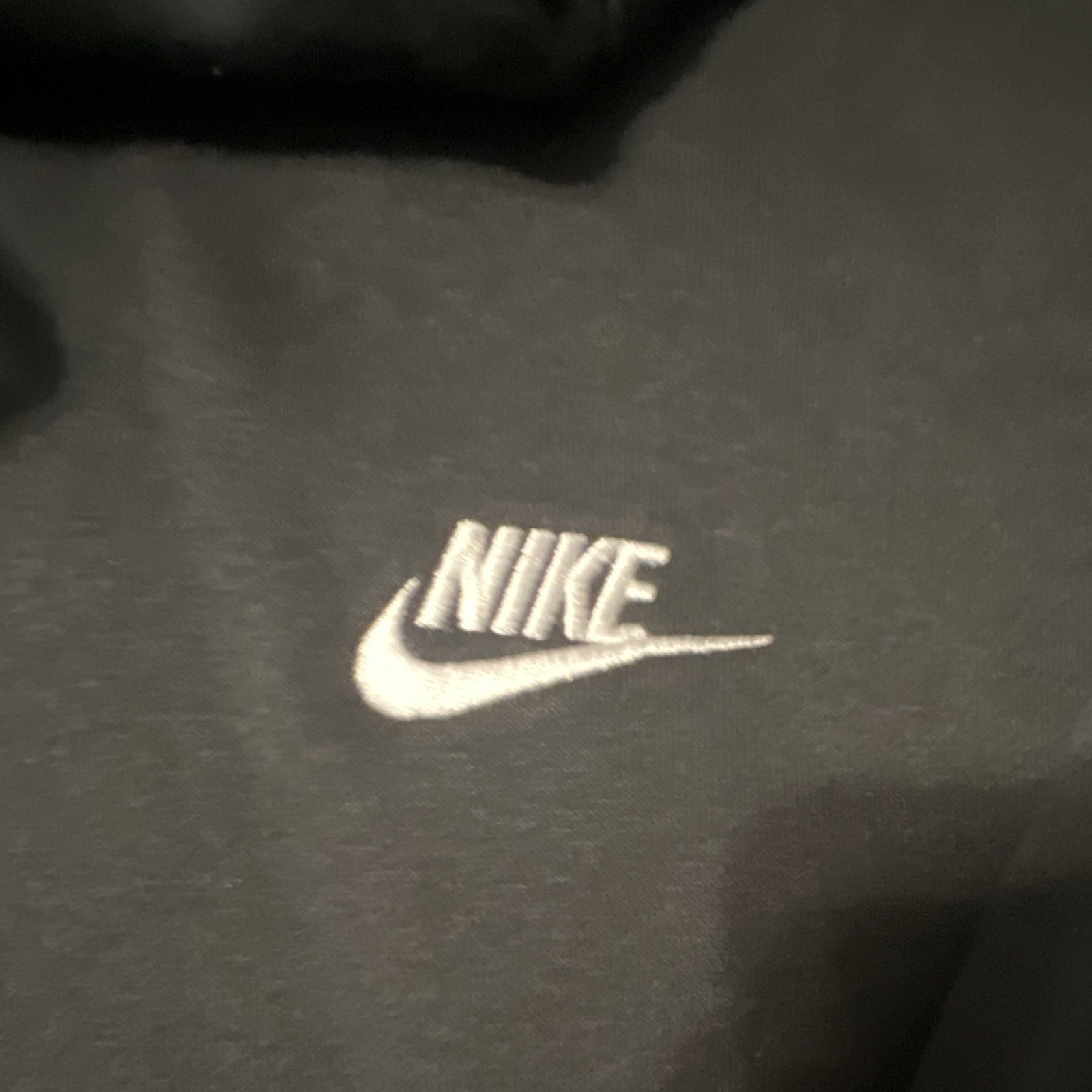 Nike Men’s XL Black Pullover Hoodie Drawstring Logo Pockets Fleece Cotton Poly