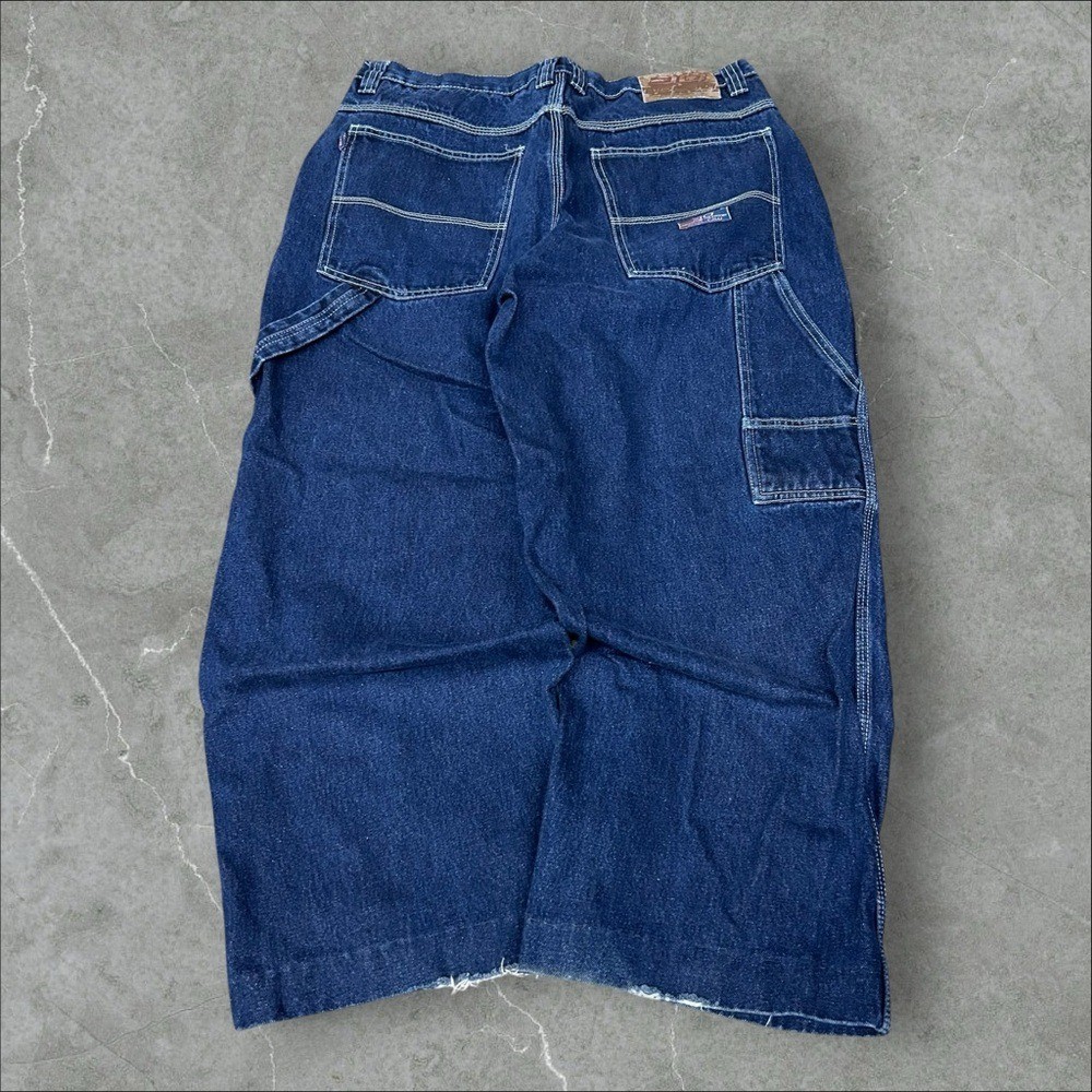 30 Below Jeans Men 34×29 Blue Y2K Baggy Wide Leg Skater Grunge Carpenter Hip Hop
