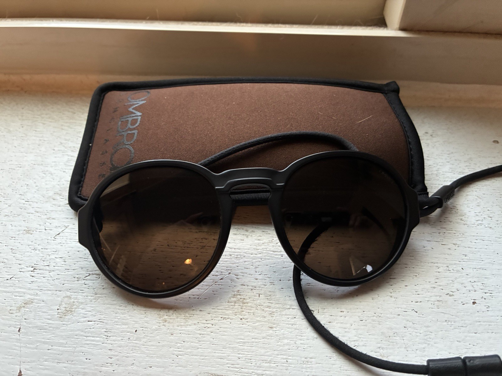 Ombraz Viale Charcoal Frame Sunglasses with Polarized Grey Lenses