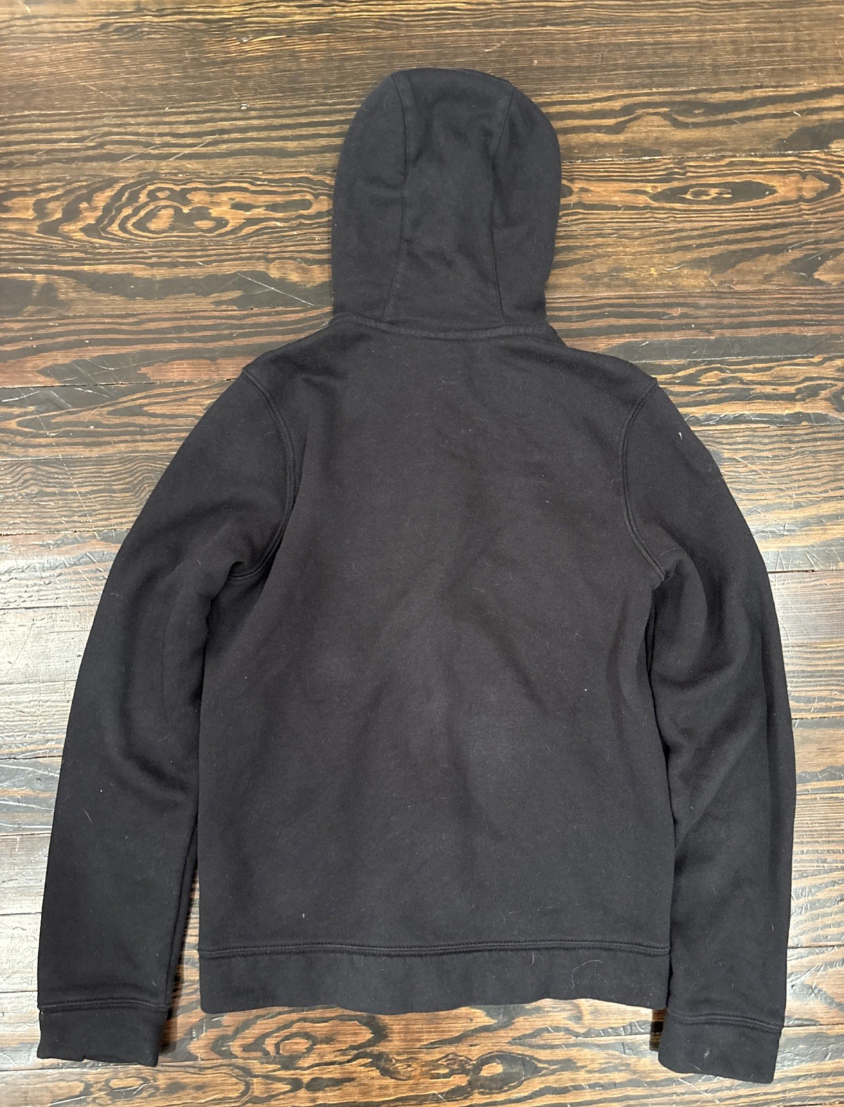 Nike Hooded Zip Up Thumb Holes Black Boys Size Large Cotton Polyester Blend