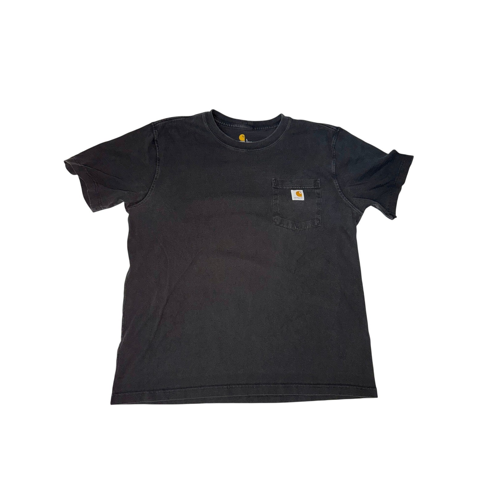 Carhartt Mens Relaxed Fit Pocket T-Shirt Black Faded Cotton Workwear Large